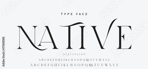 Lettering Minimalist Fashion. Elegant alphabet letters serif font and number. Typography fonts regular uppercase, lowercase.