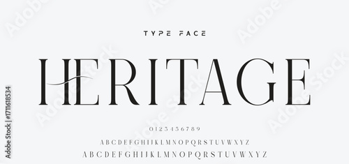 Lettering Minimalist Fashion. Elegant alphabet letters serif font and number. Typography fonts regular uppercase, lowercase.