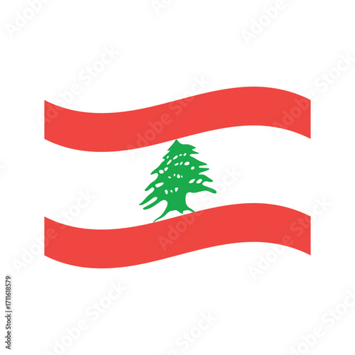 Lebanon waving flag cedar t...