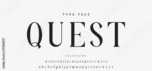 Lettering Minimalist Fashion. Elegant alphabet letters serif font and number. Typography fonts regular uppercase, lowercase.