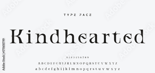 Lettering Minimalist Fashion. Elegant alphabet letters serif font and number. Typography fonts regular uppercase, lowercase.