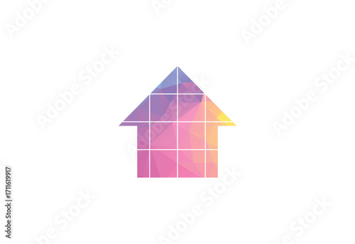 Low poly with Floor tiles logo design, Vector design, Concept