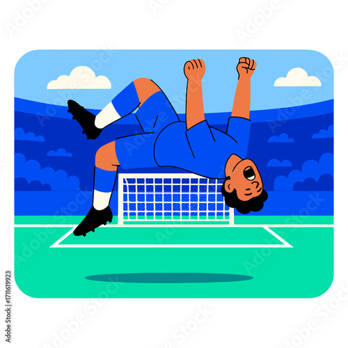 Spectacular Bicycle Kick – Soccer Striker Scores