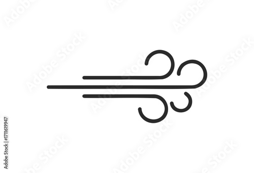 Minimalist black wind symbol icon - stock vector