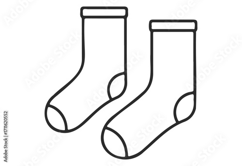 Outline drawing of two casual ankle socks - stock vector