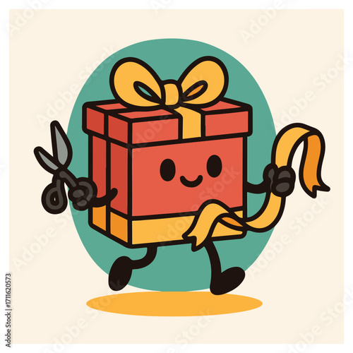 Gift Box Mascot — Unboxing, Present & Holiday Promo