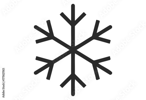 Simple black snowflake icon - stock vector