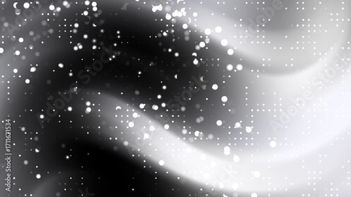 Bokeh Dots Floating Across Black White Solid Background As Modern Abstract Geometry For Corporate Posters, Event Visuals, Motion Templates, Branding Media, And UI Creative Concepts