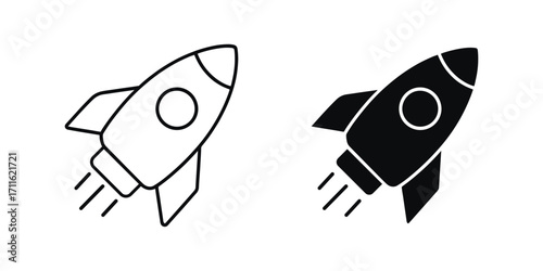 Rocket icon, rocket sign vector on transparent background png.