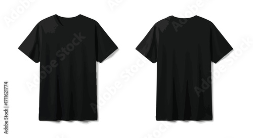 Showcase your creative designs with this versatile black t-shirt mockup front and back