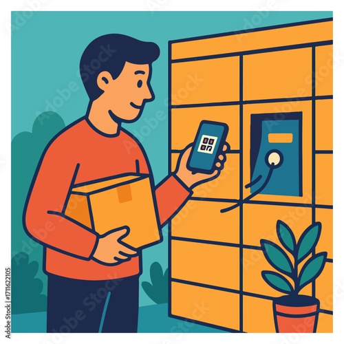 Self-Service Parcel Locker – QR Code Pickup with Smartphon