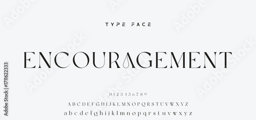 Elegant Font Uppercase and Number. Classic Lettering Minimal Fashion Designs. Typography modern serif fonts regular decorative vintage concept. vector illustration.