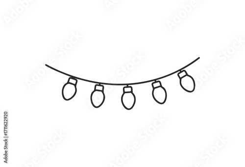 Minimalist string of holiday lights illustration - stock vector
