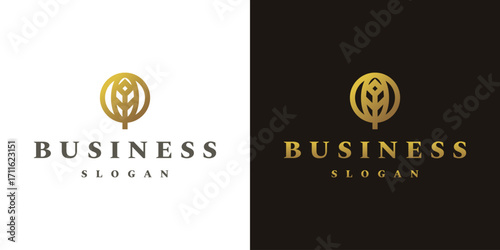golden wheat letter o logo vector