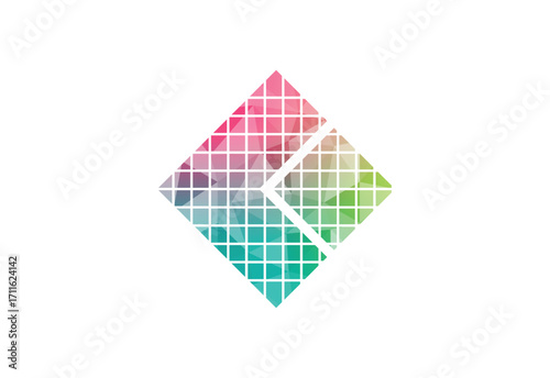 Low poly with Floor tiles logo design, Vector design, Concept