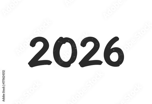 Black 2026 text for calendar or design - stock vector