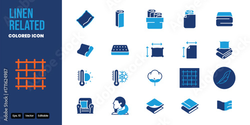 linen related colored icon set vector design good for web and mobile app