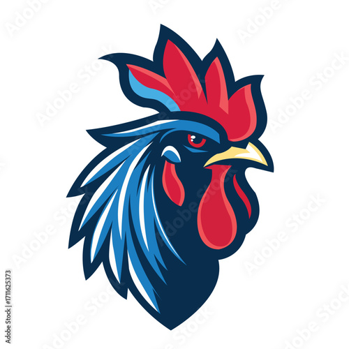 rooster head logo illustration design