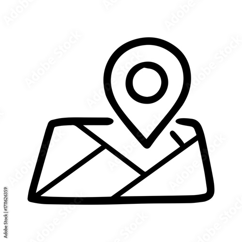 Location doodle vector icon