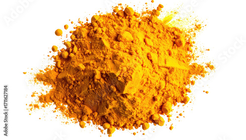 Fototapeta Naklejka Na Ścianę i Meble -  Bright yellow spice powder scattered