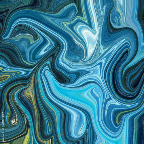Fluid blue abstract marble swirl with smooth flowing textures, ideal for backgrounds, design, or modern digital artwork. Keywords: abstract, swirl, marble, fluid, blue.