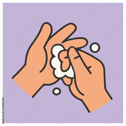 Rubbing Hands with Soap Foam – Personal Hygiene Icon