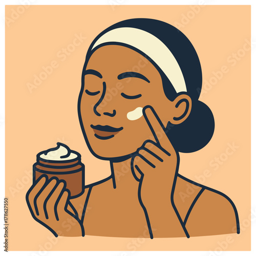 Woman Applying Moisturizer – Skincare Routine Step