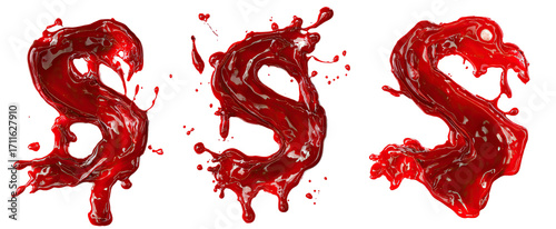 Blood-red, liquid-like 