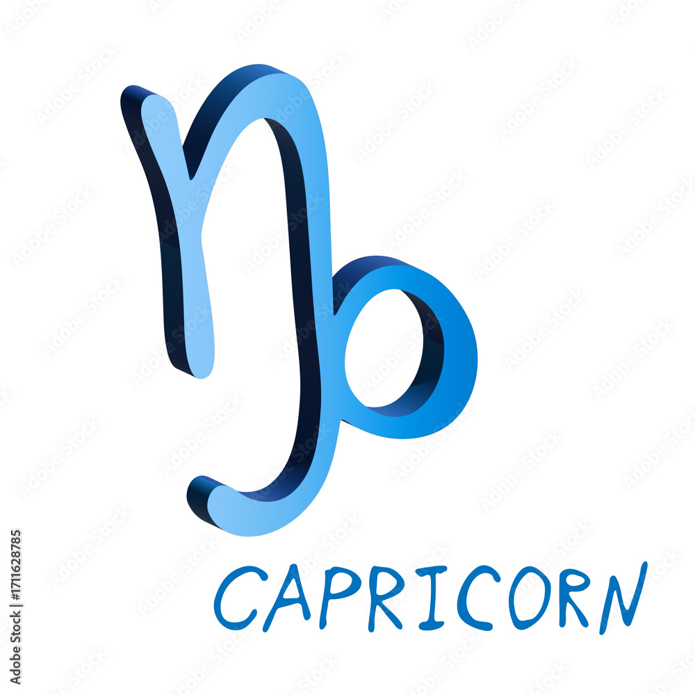 Obraz premium 3d capricorn zodiac sign Astrology clipart Element for design