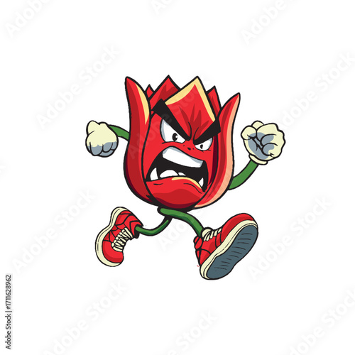 Tulip Time flower mascot illustration design