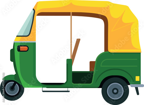 Vibrant auto rickshaw transportation concept vector