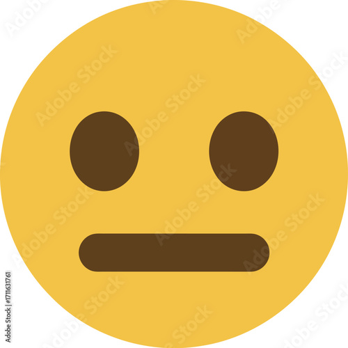 Neutral emoji emotion flat vector face expression isolated icon vector