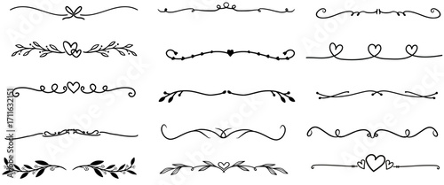 Ornamental Line Dividers and Vintage Borders – Floral Decorative Accents Vector Design Collection