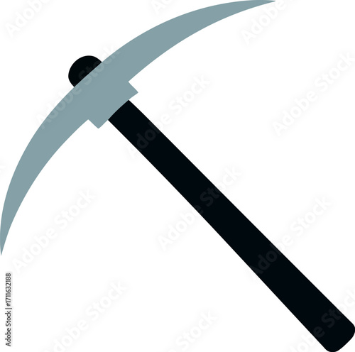 Heavy duty pickaxe for mining and construction tasks vector