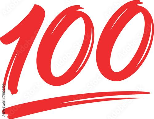 Perfect score 100 percent satisfaction excellence achievement red symbol vector