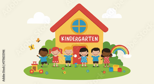 Vektor illustration kindergarten
