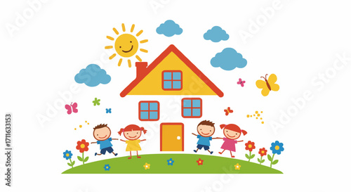 Vektor illustration kindergarten