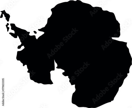 Antarctica continent map silhouette graphic simple geographic icon vector