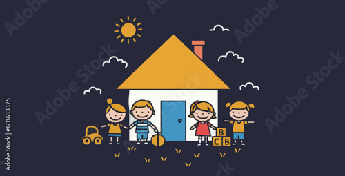 Vektor illustration kindergarten