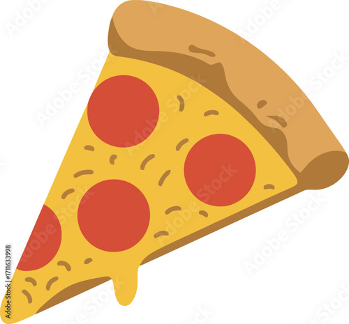 Gourmet pepperoni pizza slice delicious italian food vector