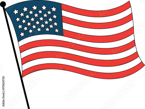 Waving american flag independence day patriotism freedom usa vector
