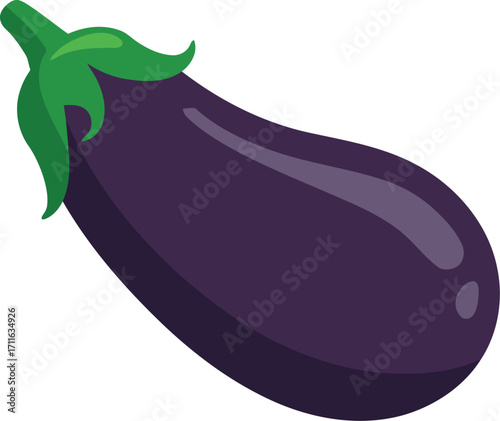 Vibrant purple eggplant fresh vegetable isolated healthy food vector