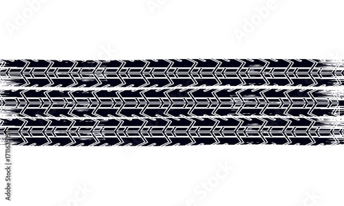 Tire tracks icons set. Tire track. Silhouette style. Vector icons