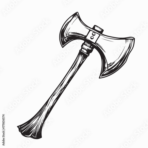 Battle Axe Vector Design Illustration isolated on white background