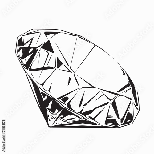 Luxury Diamond Gemstone Vector Illustration on white background