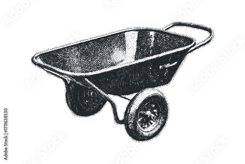 Wheelbarrow tool. Vector hand drawn illustration