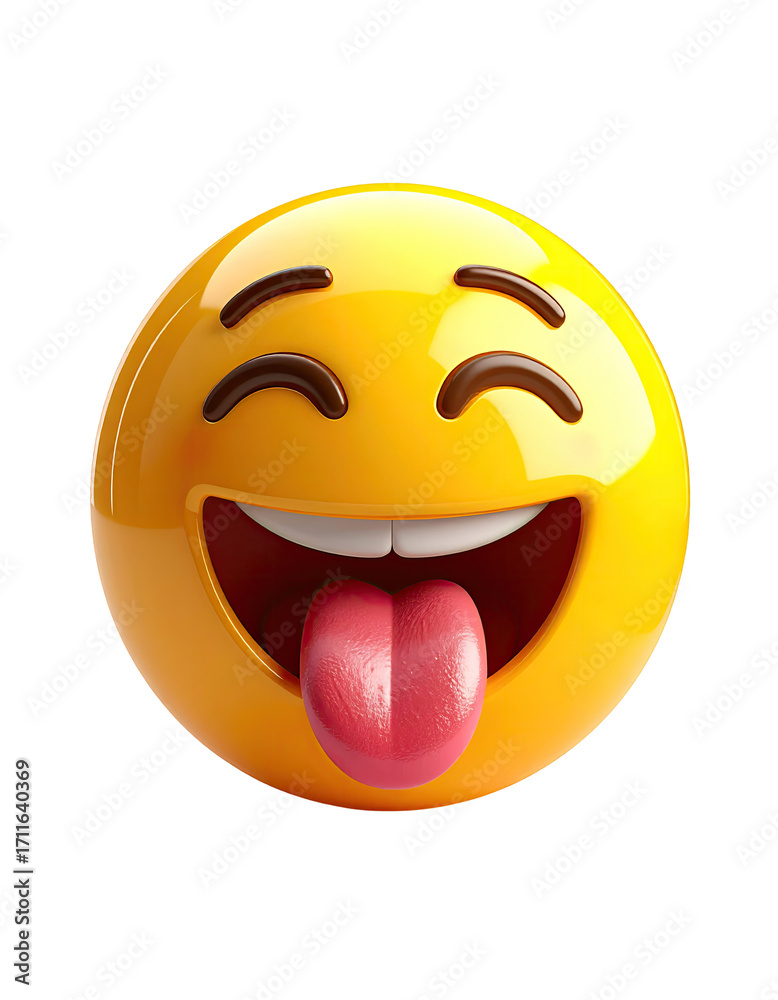 Fototapeta premium 3D rendered joyful emoji face