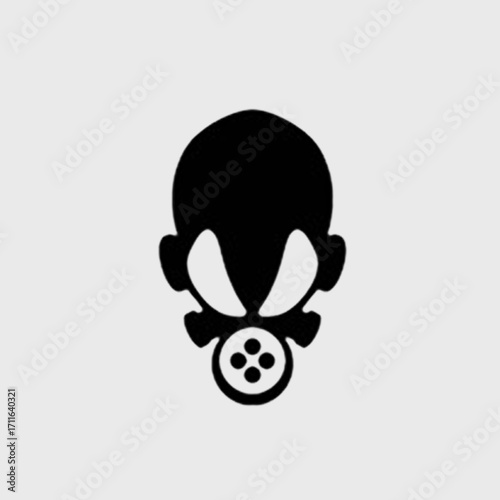 Abstract Gas Mask Skull Vector Icon