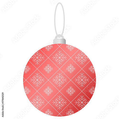 クリスマスオーナメント レッド グラデーションと雪の結晶柄〜Christmas ornament red gradient and snowflake pattern〜