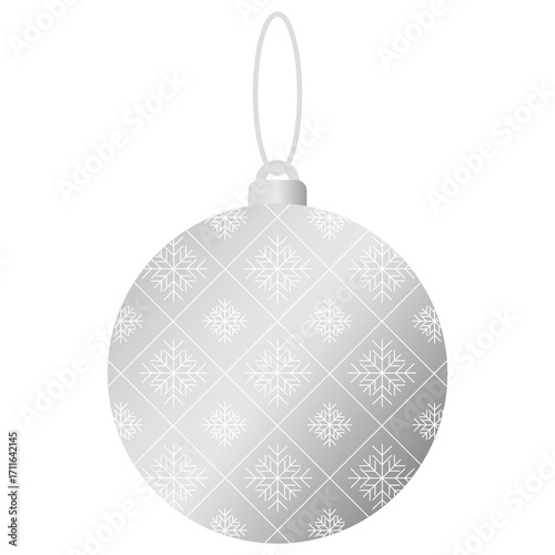 クリスマスオーナメント シルバー グラデーションと雪の結晶柄〜Christmas ornament silver gradient and snowflake pattern〜